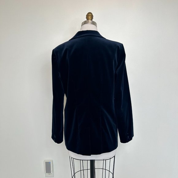 FRAME ATELIER Navy Velvet Blazer in Size L - Picture 3 of 8